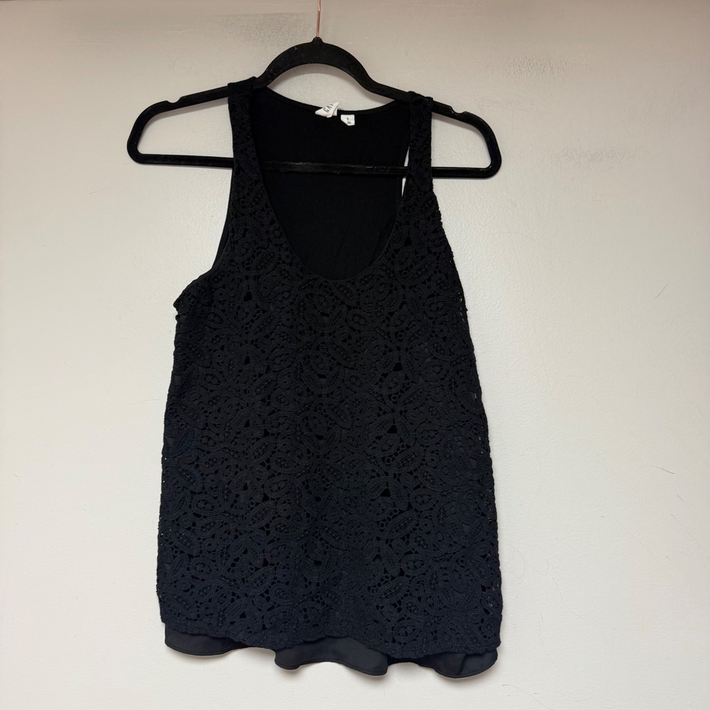 Gap Lace Front Tank Top Women Size S Black Excellent Sleeveless Layered 8562